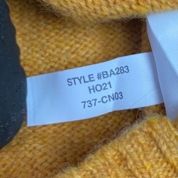 J. Crew Rugged Merino Sweater Women's Large Mustard Yellow Orange Crewneck Wool - Picture 7 of 10